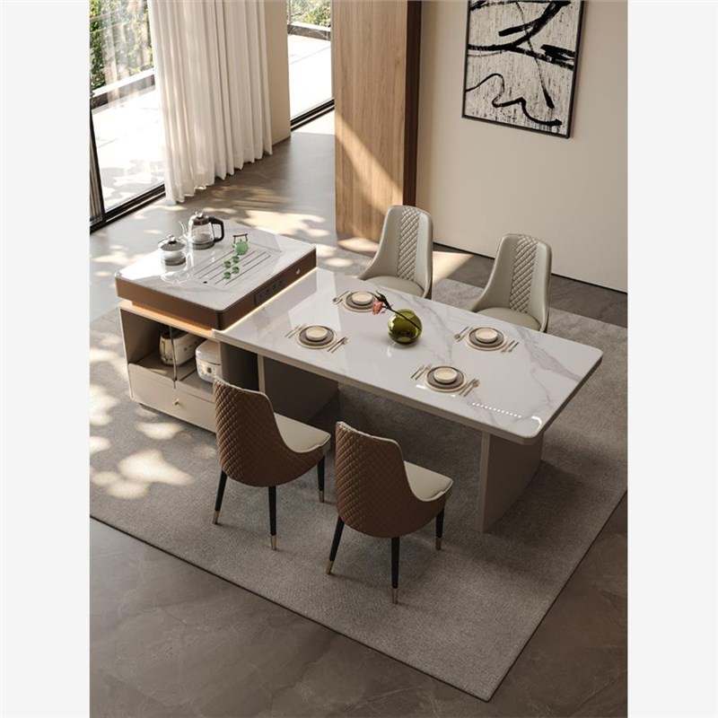 爱依瑞斯岛台餐桌多功o能一体移动家用可分离茶桌现代简约轻奢餐