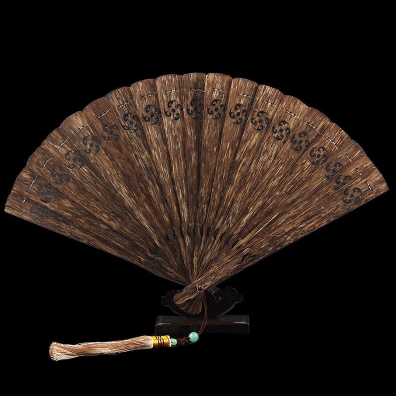 沉香扇子沉香木摆件挂件木质工艺品居家办公室沉香摆件装饰品
