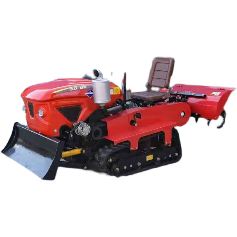 履带式乘坐旋耕机多功能农用小型果园耕地开沟施肥锄草田间管理机