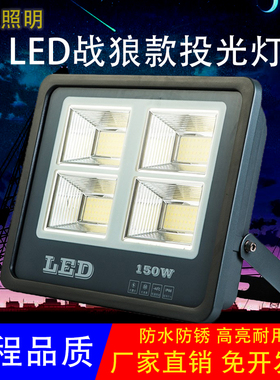 led投光灯户外照明广告牌射灯工厂车间超亮泛光IP100wZ投射灯防水