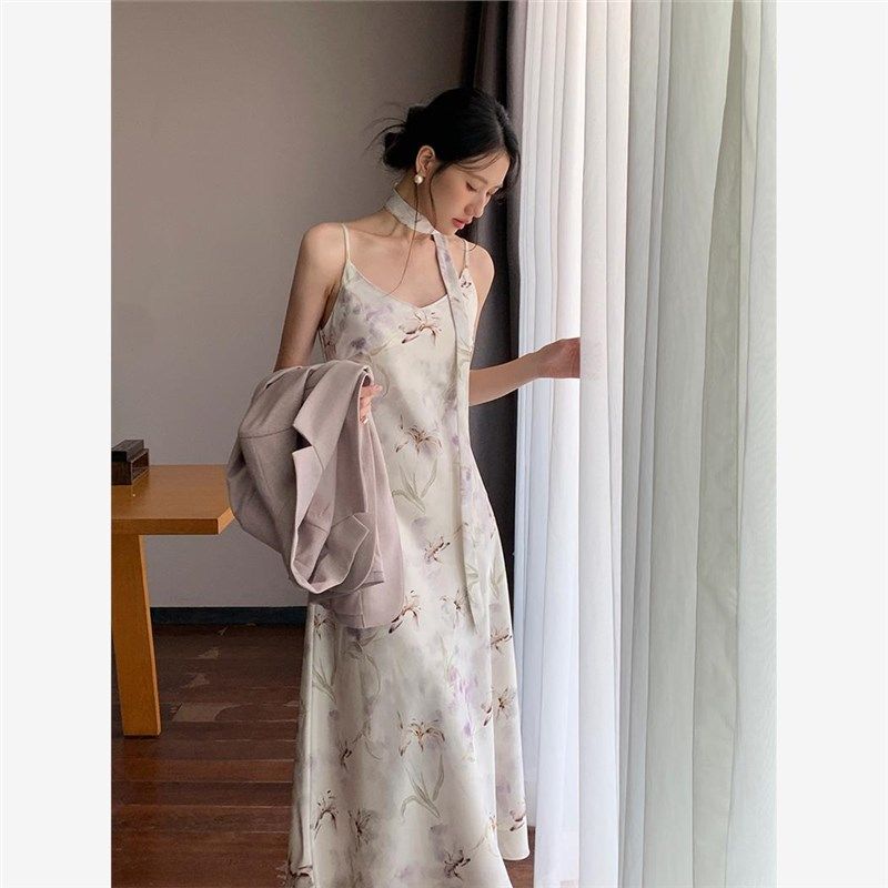 起范 2025早春新款法式碎花吊带连衣裙女气质印花飘带中长裙85060,模玩/动漫/周边/娃圈三坑/桌游,lolita洛丽塔连衣裙,淘宝优惠券,粉丝福利购,淘宝优惠卷