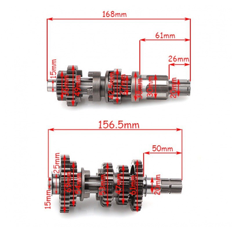 摩托车发动机配件主副轴总成档齿总成CG250越野倒挡曲轴总成五档