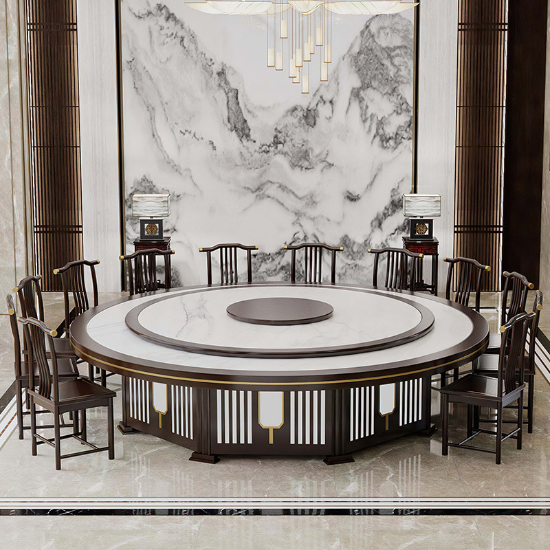 新中式酒店餐桌i大圆桌18人餐厅饭店包厢实木火锅桌带电动20人饭,住宅家具,板木餐桌,淘宝优惠券,粉丝福利购,淘宝优惠卷