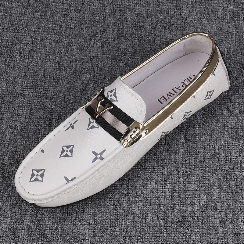 2024春秋新款潮流时尚真皮豆豆鞋男个性百搭英伦一脚蹬休闲驾车鞋,流行男鞋,乐福鞋（豆豆鞋）,淘宝优惠券,粉丝福利购,淘宝优惠卷