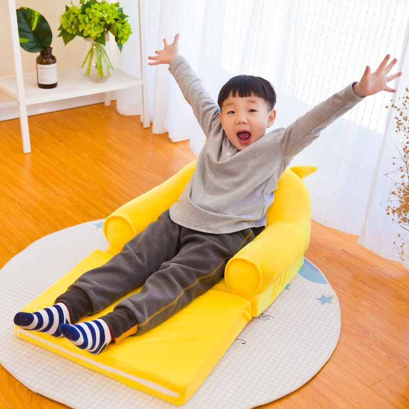 厂家儿童折叠沙发创意卡通座椅懒人毛绒榻榻米儿童礼物定制