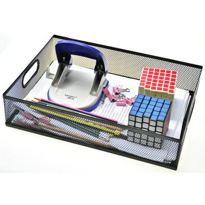 包邮79080金属文件篮铁丝网状栏筐资料架框单据收纳盒置物a4桌面