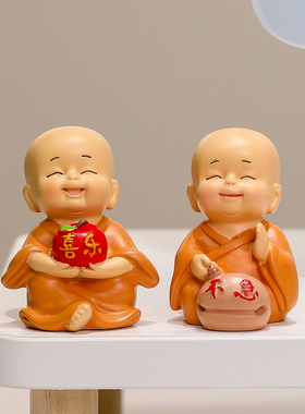 禅意沙弥慧乐小和尚手办工位摆件