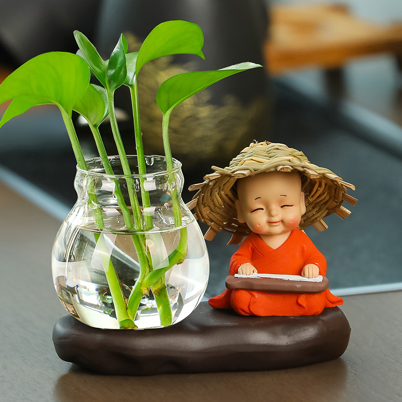 个性禅意茶宠四不小和尚装饰摆件
