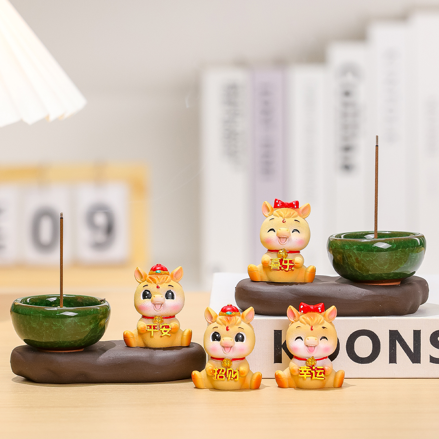 国潮马可爱香插座线香炉家用香器