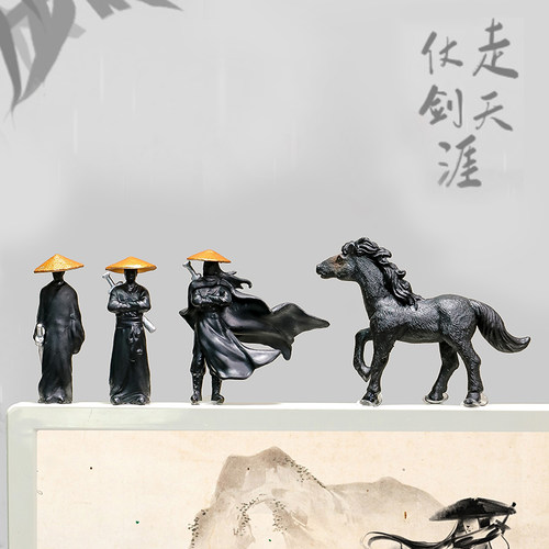 侠客风中控台电脑显示屏装饰摆件