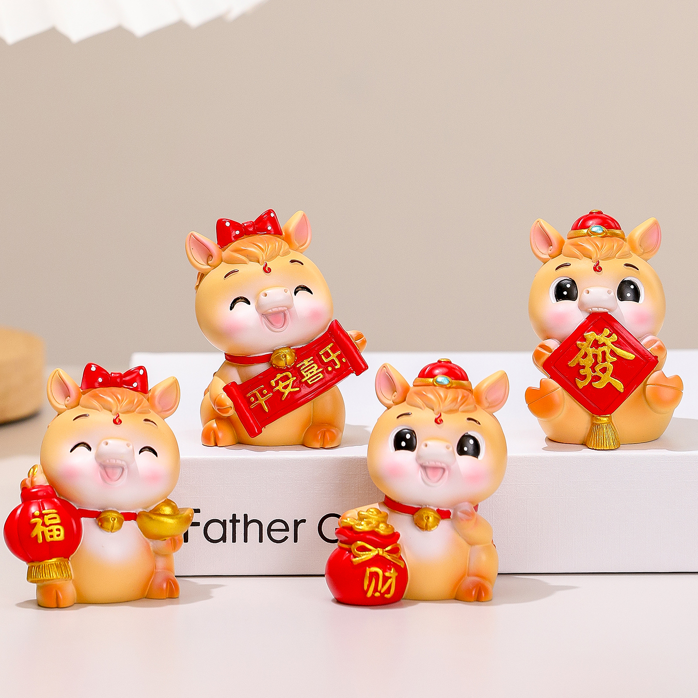 国潮马工位电脑桌面治愈系小摆件