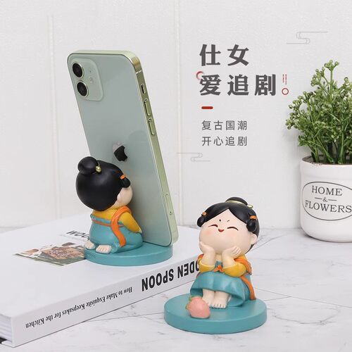 古风唐仕女手机架桌面装饰摆件