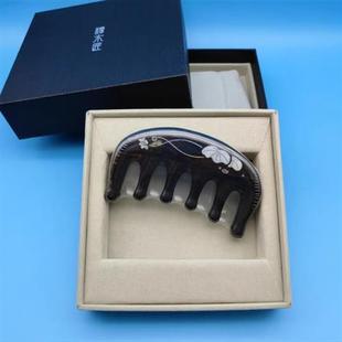 谭木匠荷谐天然黑檀木按摩梳子头部经络梳头皮五指梳全新正品
