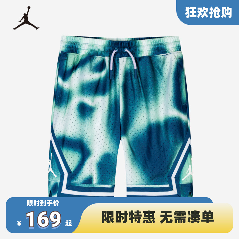 JORDAN耐克乔丹儿童装男童短裤篮球裤大小童透气五分裤JD2422029