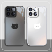 适用黑白猫咪小米15手机壳14pro少女心男13Ultra情侣简约12X新款 11青春版 防摔10s保护套金属漆civi5玻璃至尊