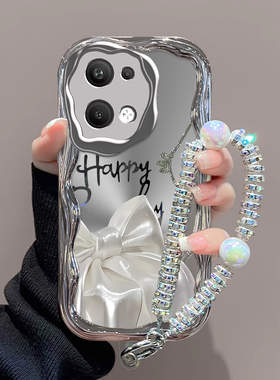 适用红米note13手机壳新款Redmi note12pro硅胶11se蝴蝶结note10可爱女网红note9pro手链turbo3高级感全包潮+