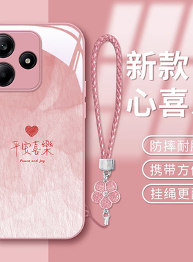 适用红米note14pro+平安喜乐手机壳13新款12金属漆11TPRO玻璃10防摔9国风redmi男女TURBO4带挂绳3全包保护套