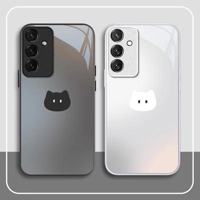 适用三星S系列黑白猫咪手机壳
