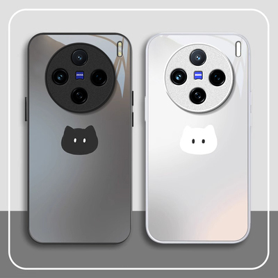 适用vivoX系列黑白猫咪手机壳