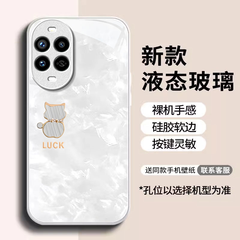 适用简约猫咪华为nova13pro手机壳12Ultra可爱11se少女心10新款9金属漆8玻璃7自带6挂绳5防摔保护套活力版