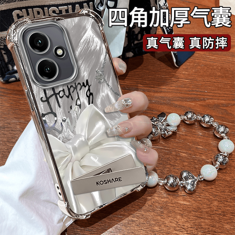 适用蝴蝶结荣耀400手机壳300ultra少女200爆款100新款90GT防摔80SE保护套70PRO+带支架60专用honor50新品硅胶