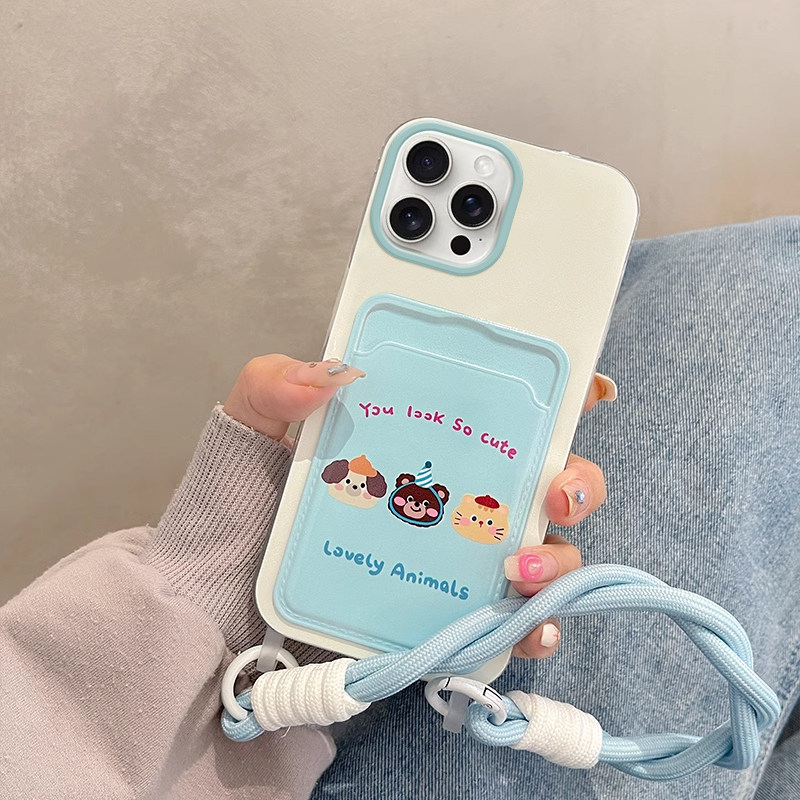 适用苹果15promax手机壳新款iphone14pro硅胶13卡包插卡12可爱女11网红xsmax小熊8plus镜头7p高级感6s全包潮