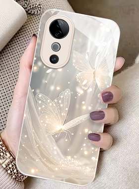 适用vivos19手机壳s20新款s18pro玻璃s17e防摔vivi可爱少女s16网红s15梦幻s10蝴蝶s7t高级感s12创意镜头全包