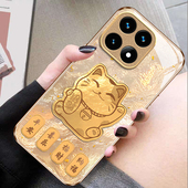 适用招财猫小米15手机壳17promax玻璃14女13Ultra高级感12X新款 11青春版 防摔10s保护套马年全包civi5至尊外壳