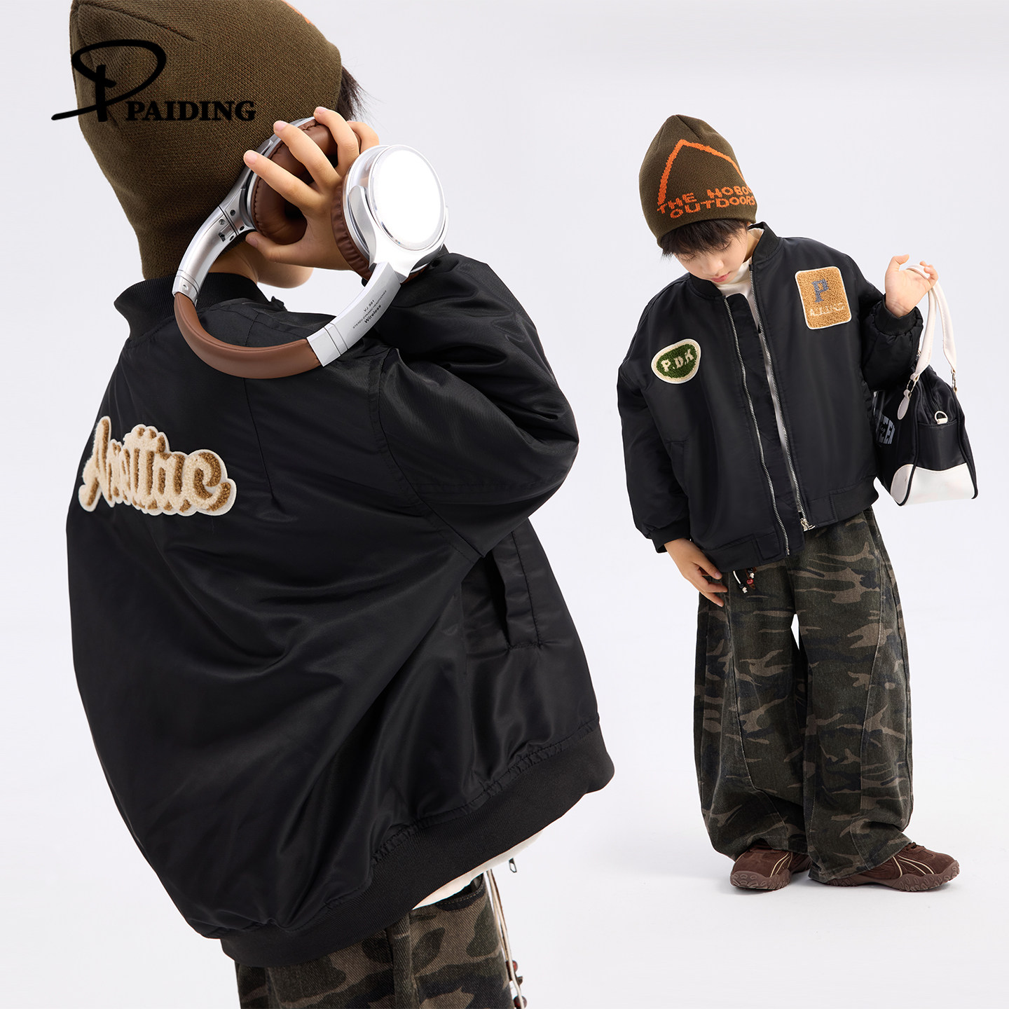 派町童装男童棉服外套2025冬季新款防风加厚上衣儿童保暖夹克潮酷