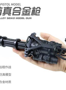 加特林儿童玩具枪黑色软弹枪手动单发可发射重机枪合金模型CF同款