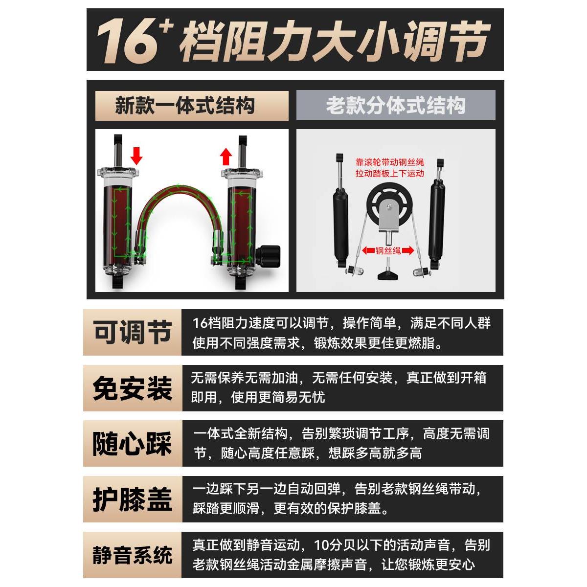 踏步机家用小型跑步走步机减肥神器运动器材家用健身器脚踏机