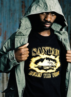 Corteiz 恶魔岛印花 santan alcatraz 男T恤男黑色街头潮宽松短袖