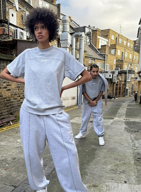 Corteiz 夏季新款时尚印花恶魔岛三星插肩灰色短袖高街休闲百搭潮