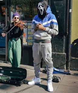 Trapstar拼接卫衣裤套装加绒UKDRILL欧美明星同款运动嘻哈说唱