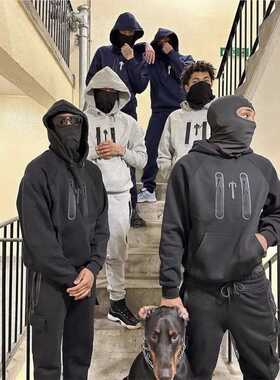 Trapstar2024原创Chenille简约Irongate Zip连帽卫衣运动套装高品