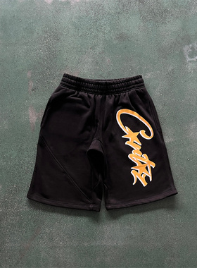 Corteiz恶魔岛Black and green alphabet运动短卫裤英国小众街头