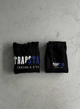 Trapstar-2024原创高质量Chenille白蓝拼色刺绣连帽卫衣运动套装