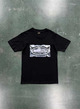 Corteiz原创新款Alcatraz褶皱印花圆领短袖T恤小众潮牌恶魔岛ins