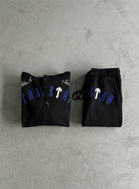 Trapstar-2024新款Chenille拱形字母刺绣secret连帽卫衣运动套装