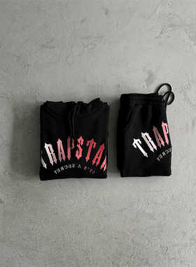 Trapstar-2024原创新款gradient arch字母印花连帽卫衣长裤套装