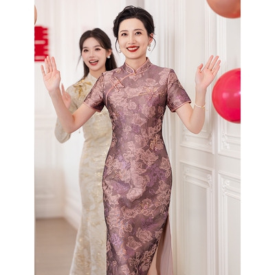 日本品质高端喜婆婆婚宴装结婚礼服高贵2025新款年轻妈妈婚礼旗袍