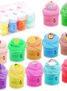 202512pcs拉丝泥水果彩虹史莱姆slimekit儿童玩具AMZ热卖直销