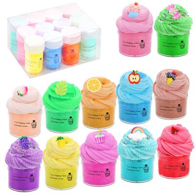 202512pcs拉丝泥水果彩虹史莱姆slimekit儿童玩具AMZ热卖直销