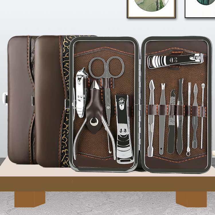 大号笑脸指甲钳12件套指甲刀美容套美甲工具套装全套指甲剪套装