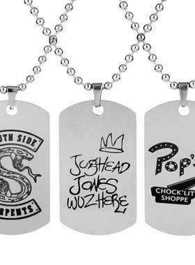 热销欧美影视周边河谷镇Riverdale不锈钢吊牌吊坠项链