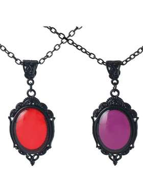 欧美饰品哥特式复古浮雕水晶吊坠项链女万圣节首饰直销