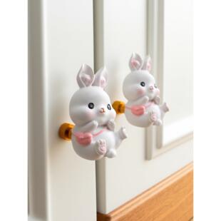 兔子儿童衣柜拉手卡通女孩房衣橱柜门抽屉小把手现代简约明装单孔