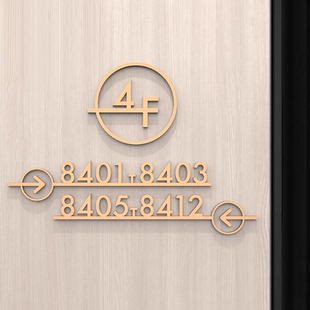 亚克力3d创意楼层标识牌酒店房间号码牌指示牌宾馆房号指引牌定制