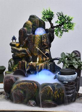 店铺开业礼物品假山流水喷泉客厅招财时来运转摆件乔迁新居礼品