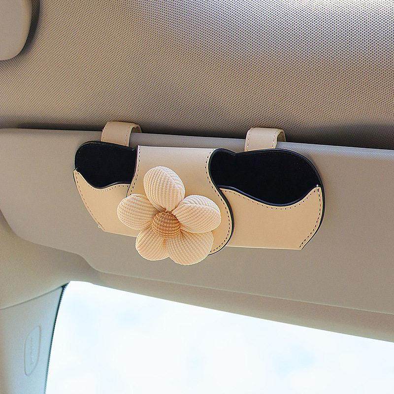 车载眼镜夹汽车用遮阳板收纳车内气质小花墨镜盒车上挂眼镜放置架,汽车用品/电子/清洗/改装,车用眼镜夹/票据夹,淘宝优惠券,粉丝福利购,淘宝优惠卷